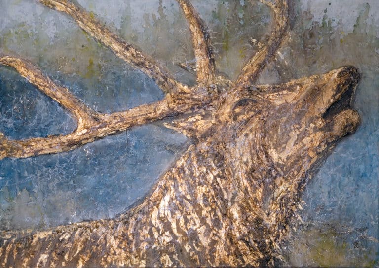 120 x 80, "Goldener Hirsch"