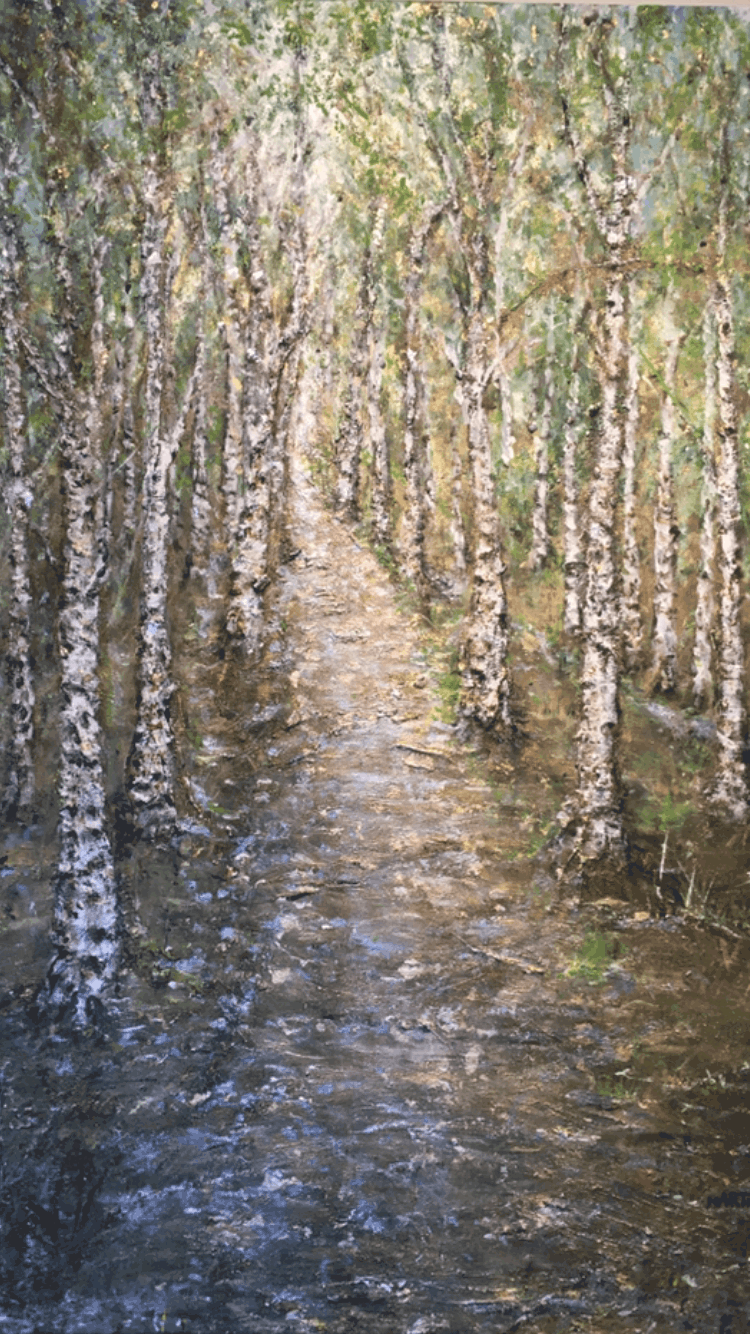 120 x 80, "Birkenwald"